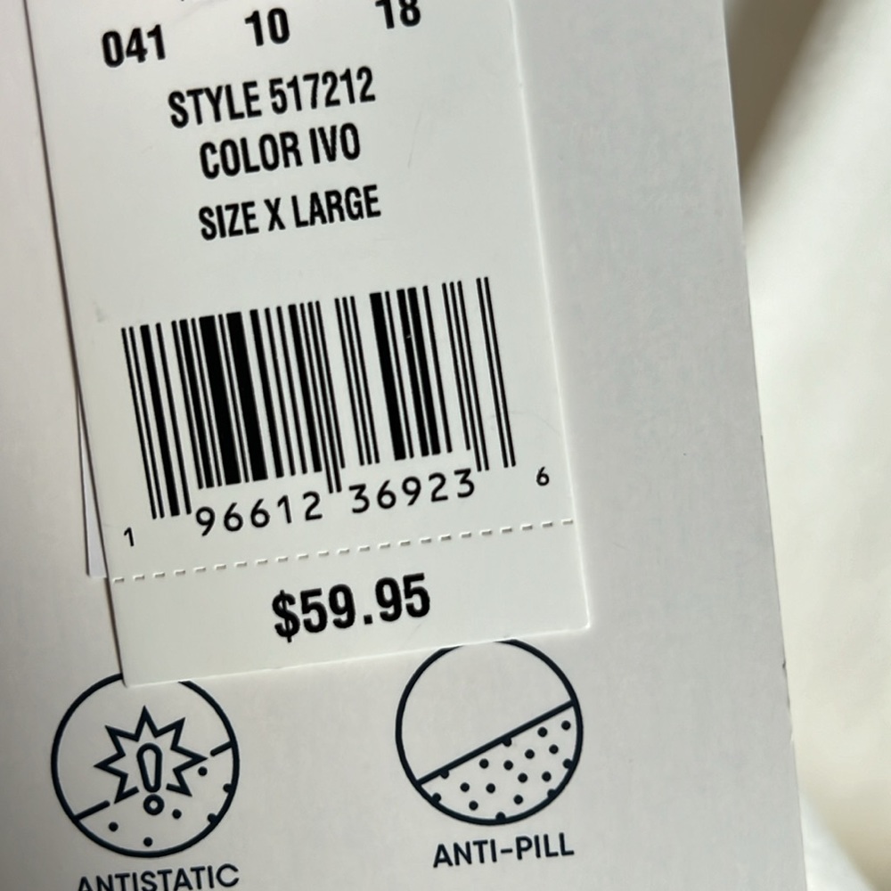 NWT Lands’End Women’s XL Ivory Pullover - Picture 6 of 14